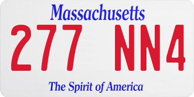 MA license plate 277NN4