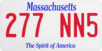 MA license plate 277NN5