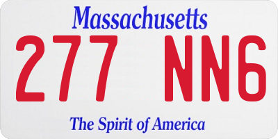 MA license plate 277NN6