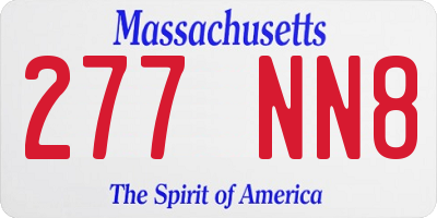 MA license plate 277NN8