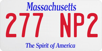 MA license plate 277NP2