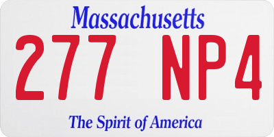 MA license plate 277NP4