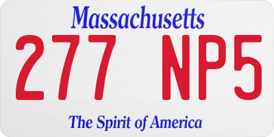 MA license plate 277NP5