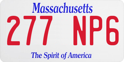 MA license plate 277NP6