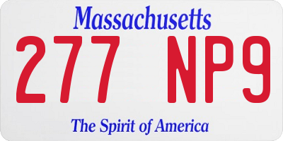 MA license plate 277NP9