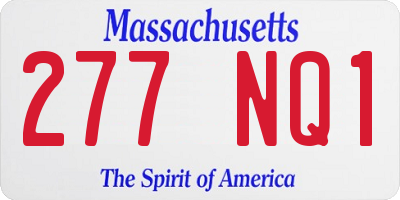 MA license plate 277NQ1