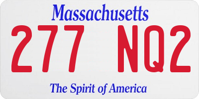 MA license plate 277NQ2