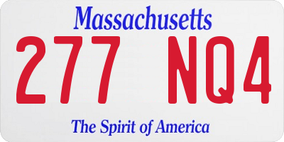 MA license plate 277NQ4