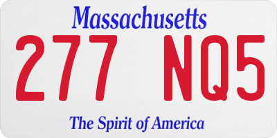MA license plate 277NQ5