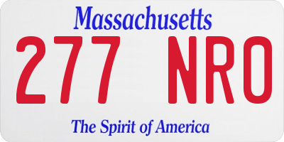 MA license plate 277NR0