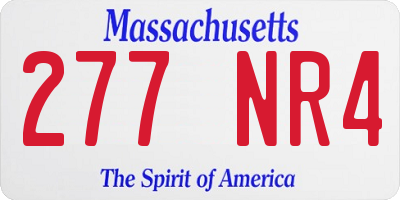 MA license plate 277NR4