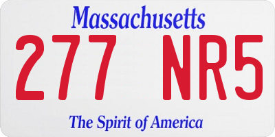 MA license plate 277NR5