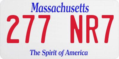 MA license plate 277NR7