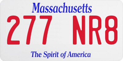 MA license plate 277NR8