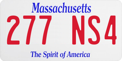 MA license plate 277NS4