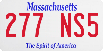 MA license plate 277NS5
