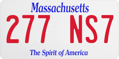 MA license plate 277NS7