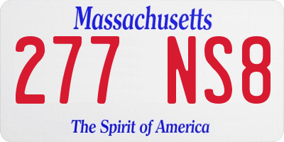 MA license plate 277NS8