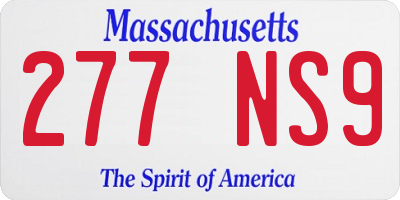 MA license plate 277NS9