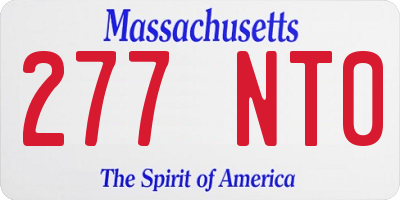 MA license plate 277NT0
