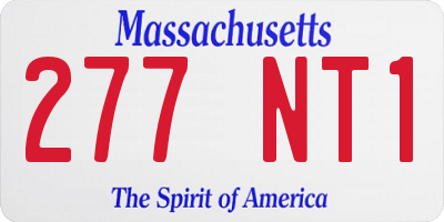 MA license plate 277NT1