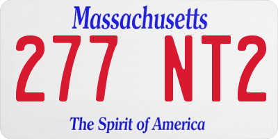 MA license plate 277NT2
