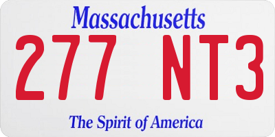MA license plate 277NT3