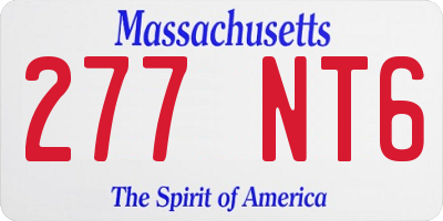 MA license plate 277NT6