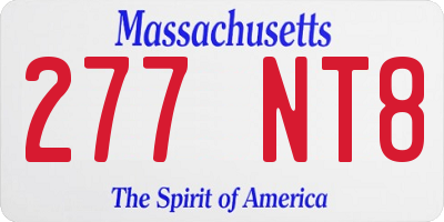 MA license plate 277NT8