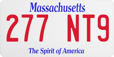MA license plate 277NT9