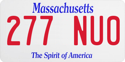 MA license plate 277NU0
