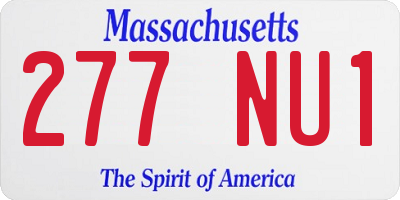 MA license plate 277NU1