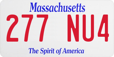 MA license plate 277NU4