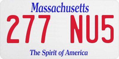 MA license plate 277NU5
