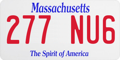 MA license plate 277NU6