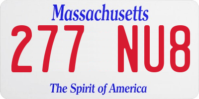 MA license plate 277NU8