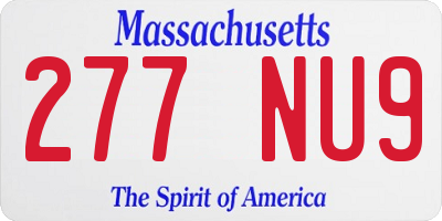 MA license plate 277NU9