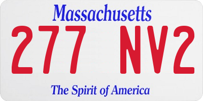 MA license plate 277NV2