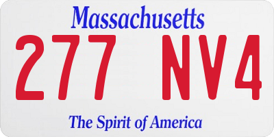 MA license plate 277NV4
