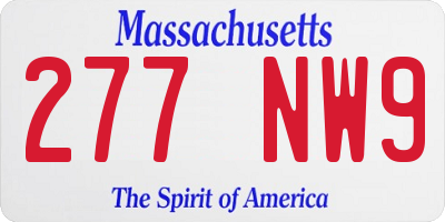MA license plate 277NW9