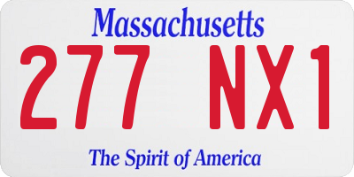MA license plate 277NX1
