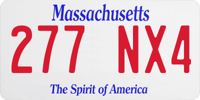 MA license plate 277NX4