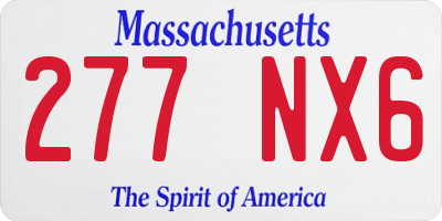 MA license plate 277NX6