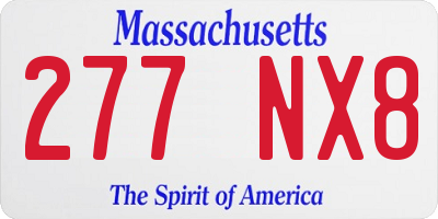 MA license plate 277NX8