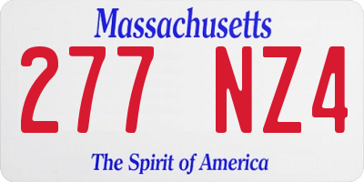 MA license plate 277NZ4