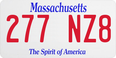MA license plate 277NZ8