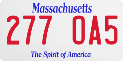 MA license plate 277OA5