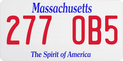 MA license plate 277OB5
