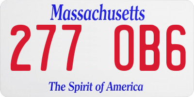 MA license plate 277OB6