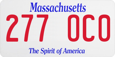 MA license plate 277OC0